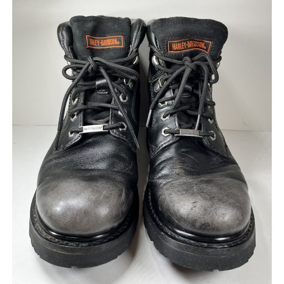 Harley Davidson Mens Black Boots- Distressed- Size US 11 EUR 44 -Stock No D93427